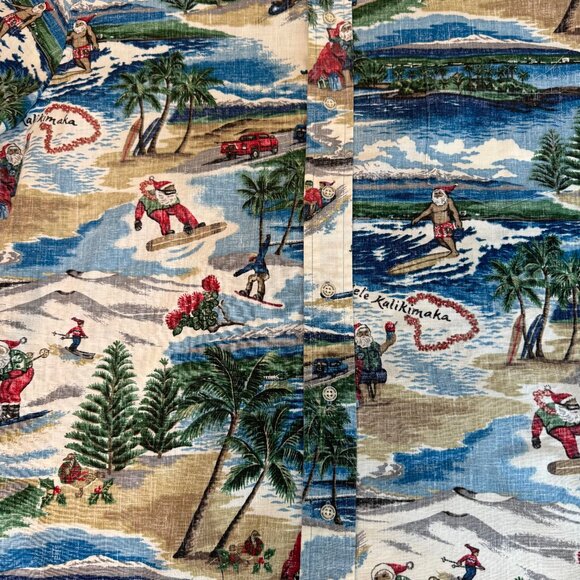 Reyn Spooner- Hawaiian Christmas Shirt in Holiday Blue- M - Picture 6 of 7